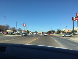 Road showing fast food chains in town